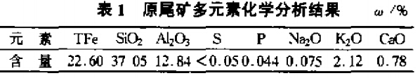 原尾礦多元素化學分析結(jié)果